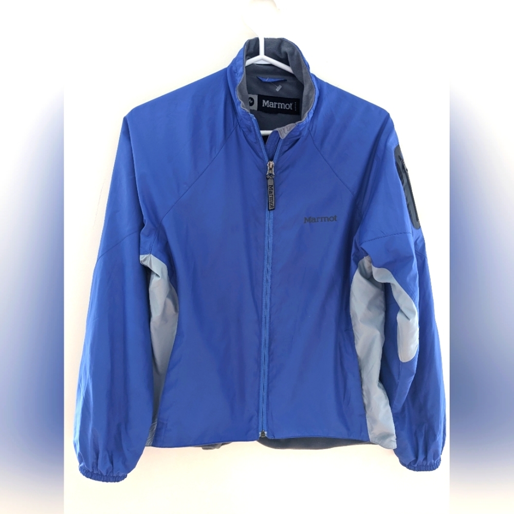 Marmot Womens Light Jacket Blue Full Zip Windbreaker Lined‎ Size M